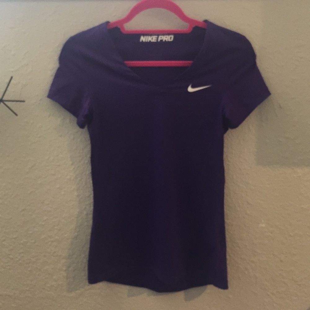 Purple Nike Pro Workout Shirt